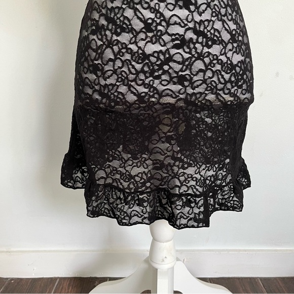 2011 Victoria’s Secret black lace ruffle babydoll lingerie dress. - Picture 3 of 5